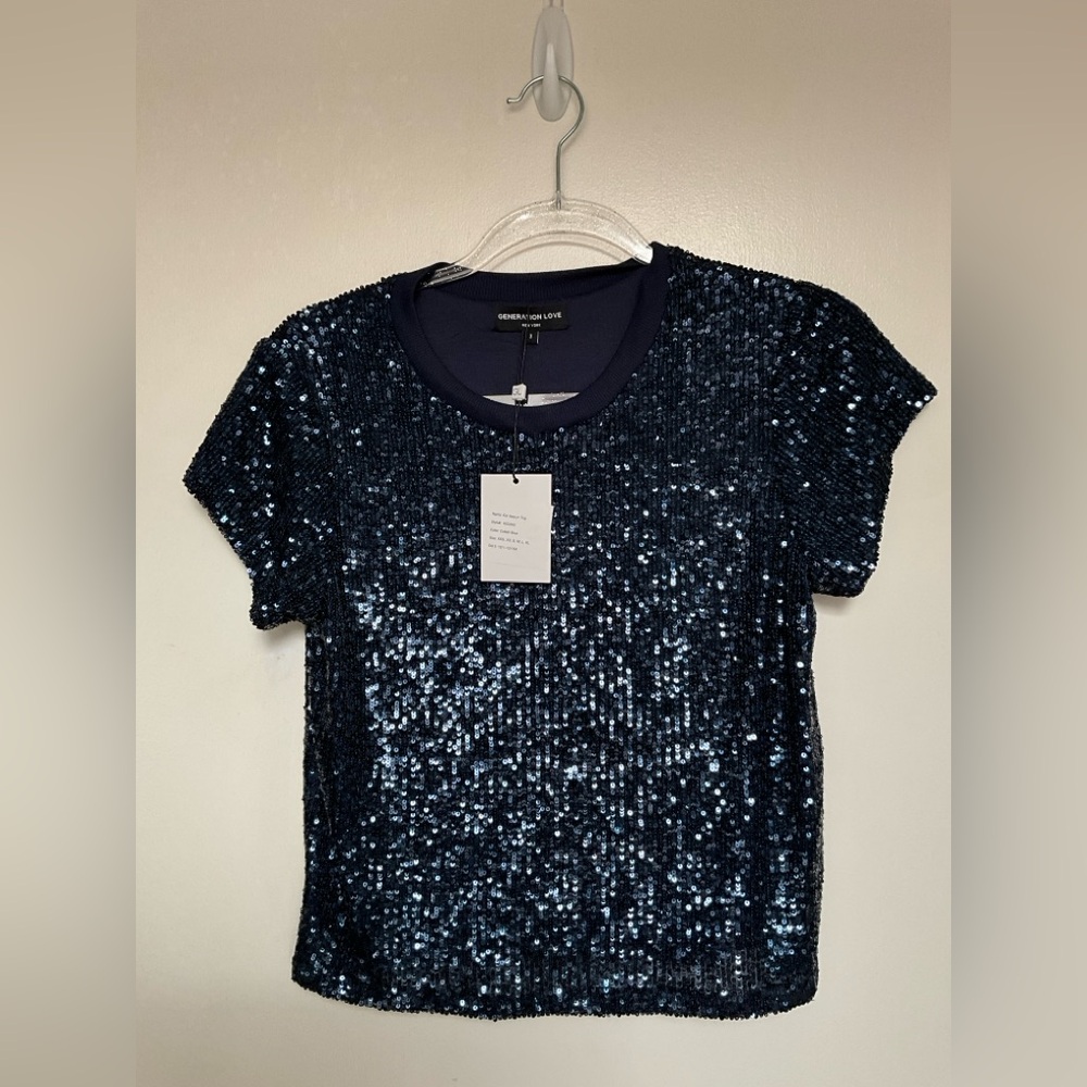 ✨GENERATION LOVE Cobalt Blue KAI SEQUIN TOP Size